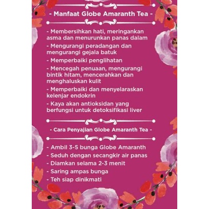 

Model Baru Globe Amaranth Tea sachet 10gr ツ➤ Hot Sale ̿̿