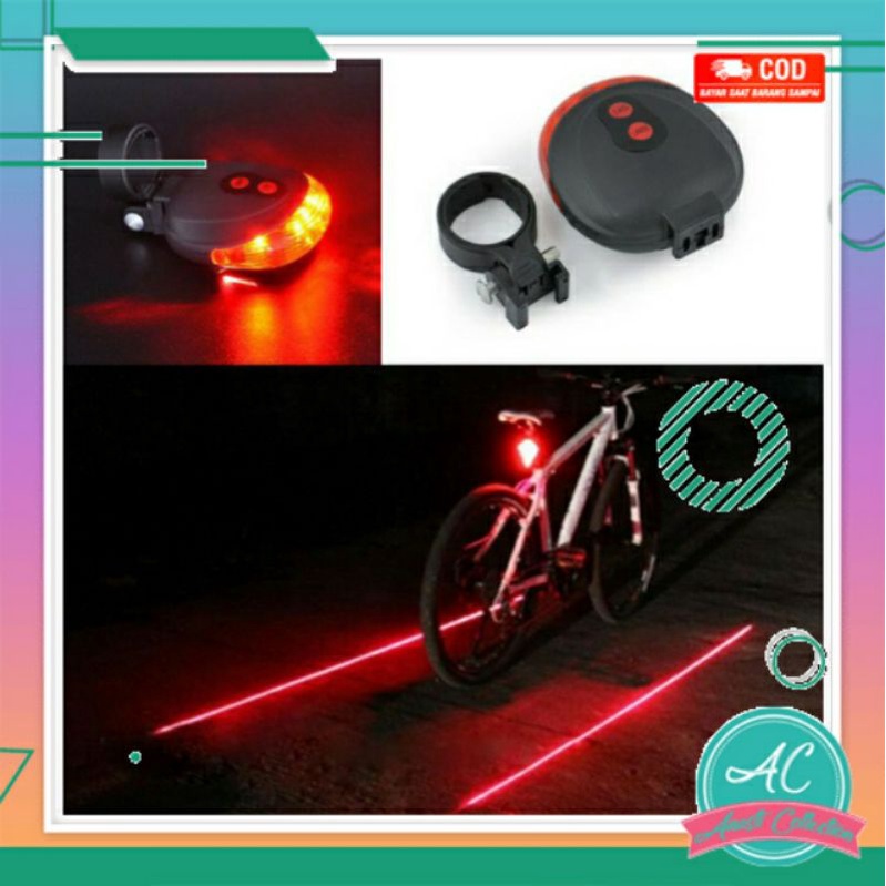 Lampu LED belakang merah sepeda gowes 4 mode recharge usb kelap kelip ontel