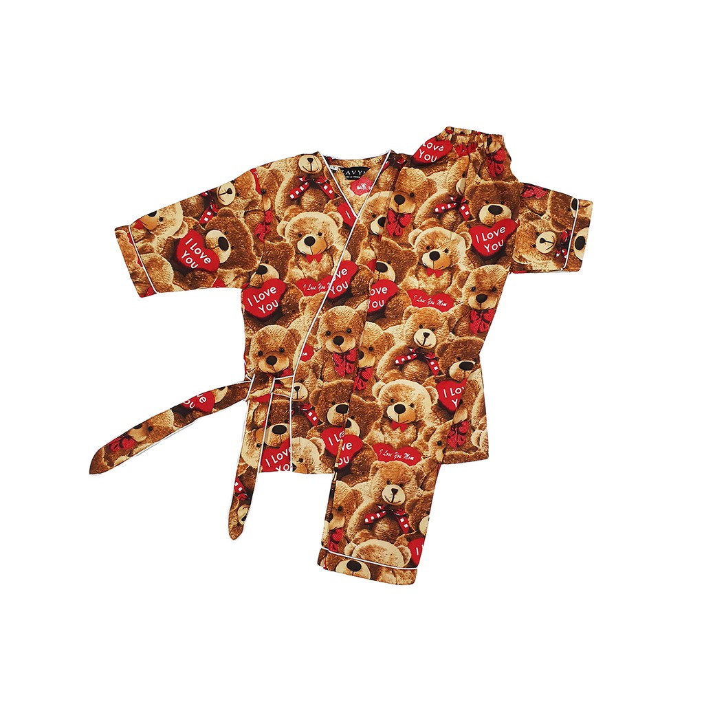 Zavyn Setelan Piyama Kimono Anak Motif Karakter