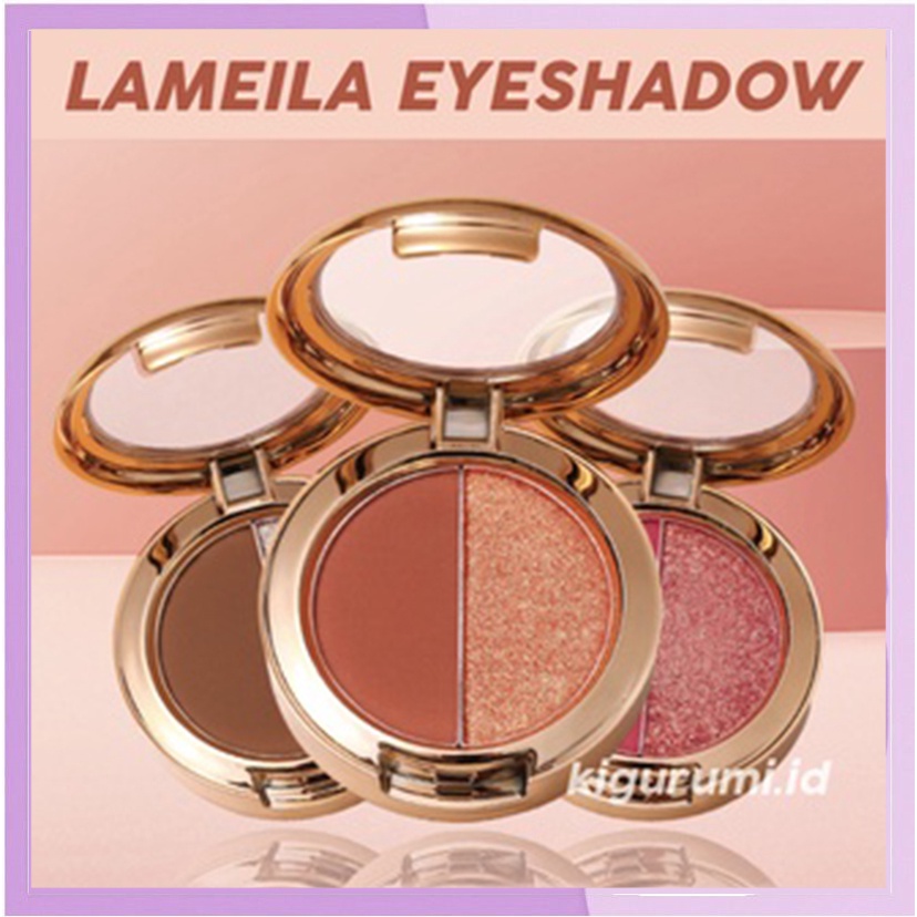 LAMEILA Eyeshadow 2 Warna Kombinasi Highlighter attractive and durable LA165