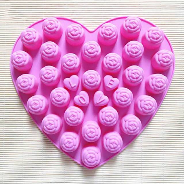 [Istana Baking] Cetakan Silikon Coklat Puding Es Batu Love Rose Mawar Silicone Mold