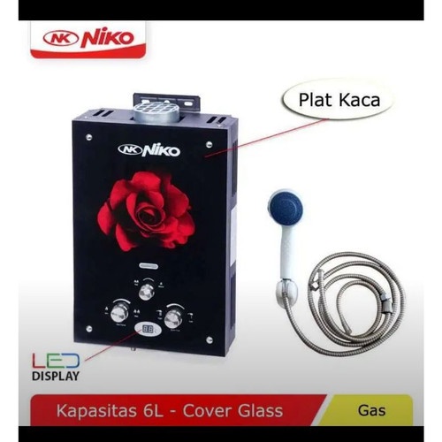 NIKO WATER HEATER LED KACA GAS 6LDG/6LDG2/LDGLUX