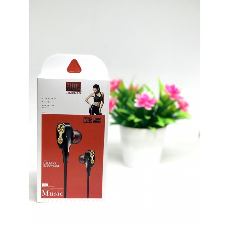 PROMO VIBOX HANDSFREE M15 LIMITED SERIES LIST GOLD EARPHONE MUSIC AMPLIFY LIVE 4D SOUND