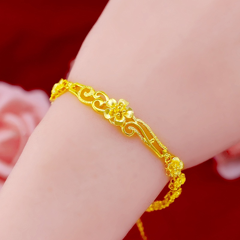 Bisa Cod Produk Baru Gelang Kadar Emas Asli 375 Gelang Wanita Hadiah Liburan Terbaik 916G1#