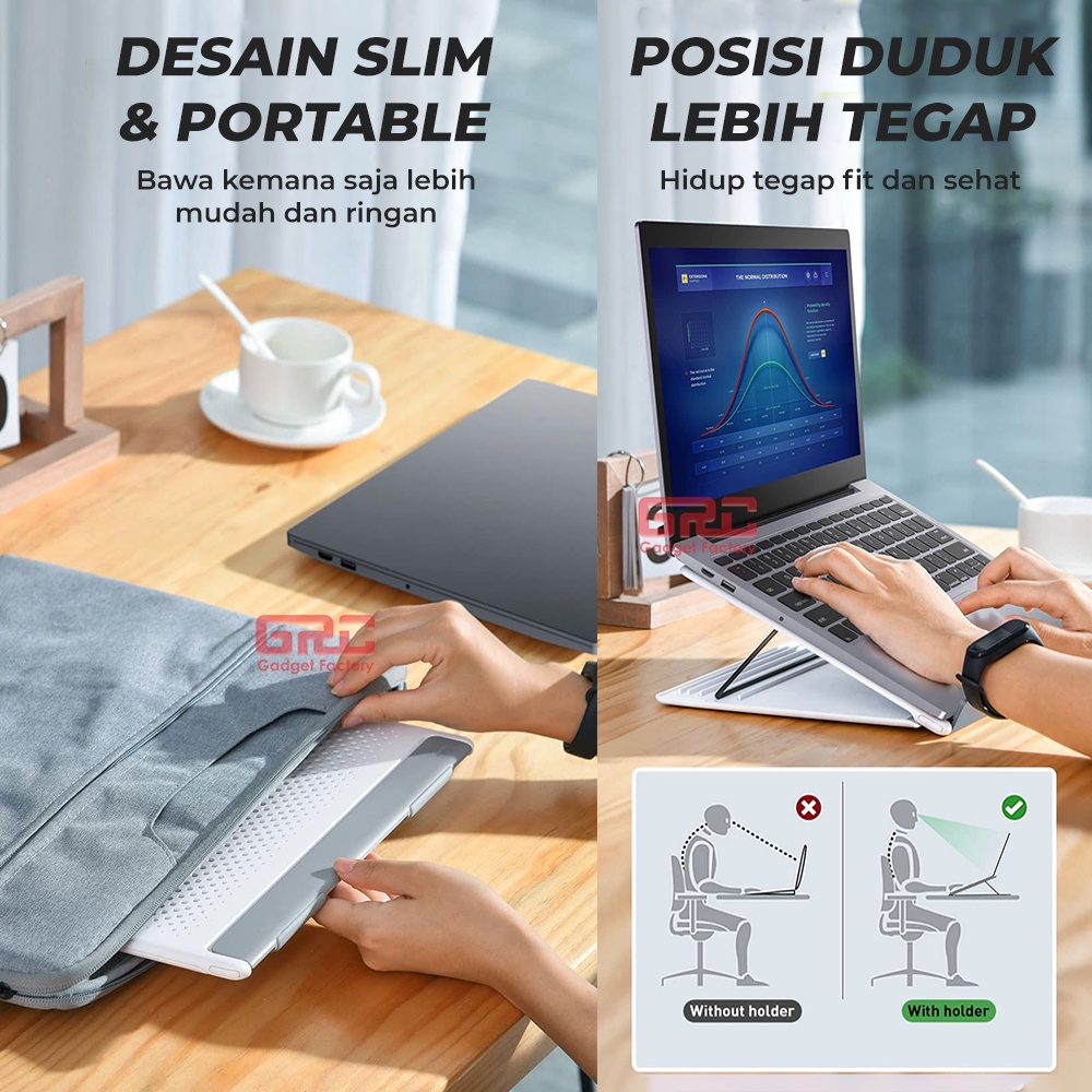 Dudukan Laptop Stand Baseus Mesh Portable Stand Holder Meja Laptop