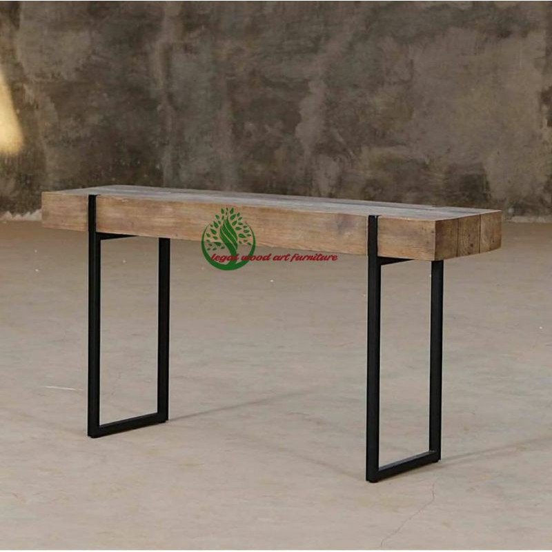 meja bar cafe console dinding kayu jati minimalis vintage
