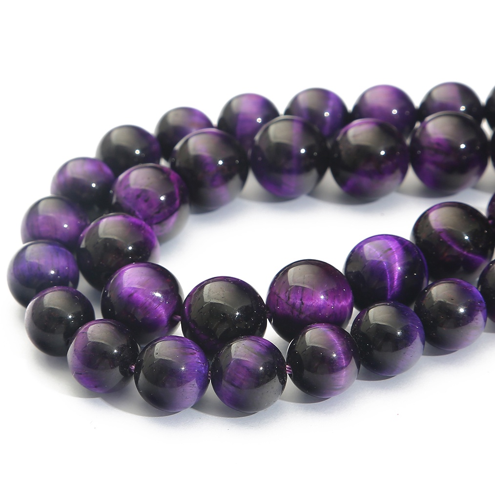 32-89 pcs Natural Purple Tiger Eye 4/6/8/10/12 MM Dipilih Batu Alam Bulat Beads Untuk Membuat Perhiasan Massal 38 CM/Strand