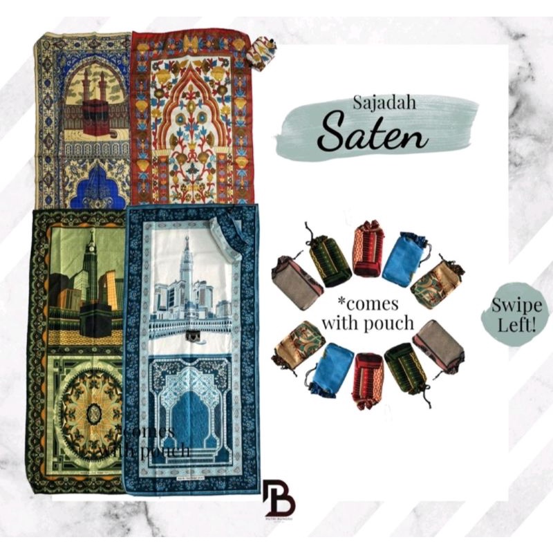 sAJADAH SATEN TRAVELING POUCH + SABLON 50 PCS