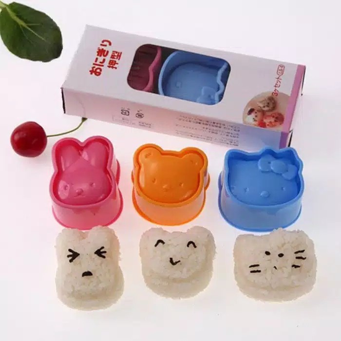 Cetakan Nasi / Rice Mold / Bento 3 in 1 Karakter (1 set isi 3 )