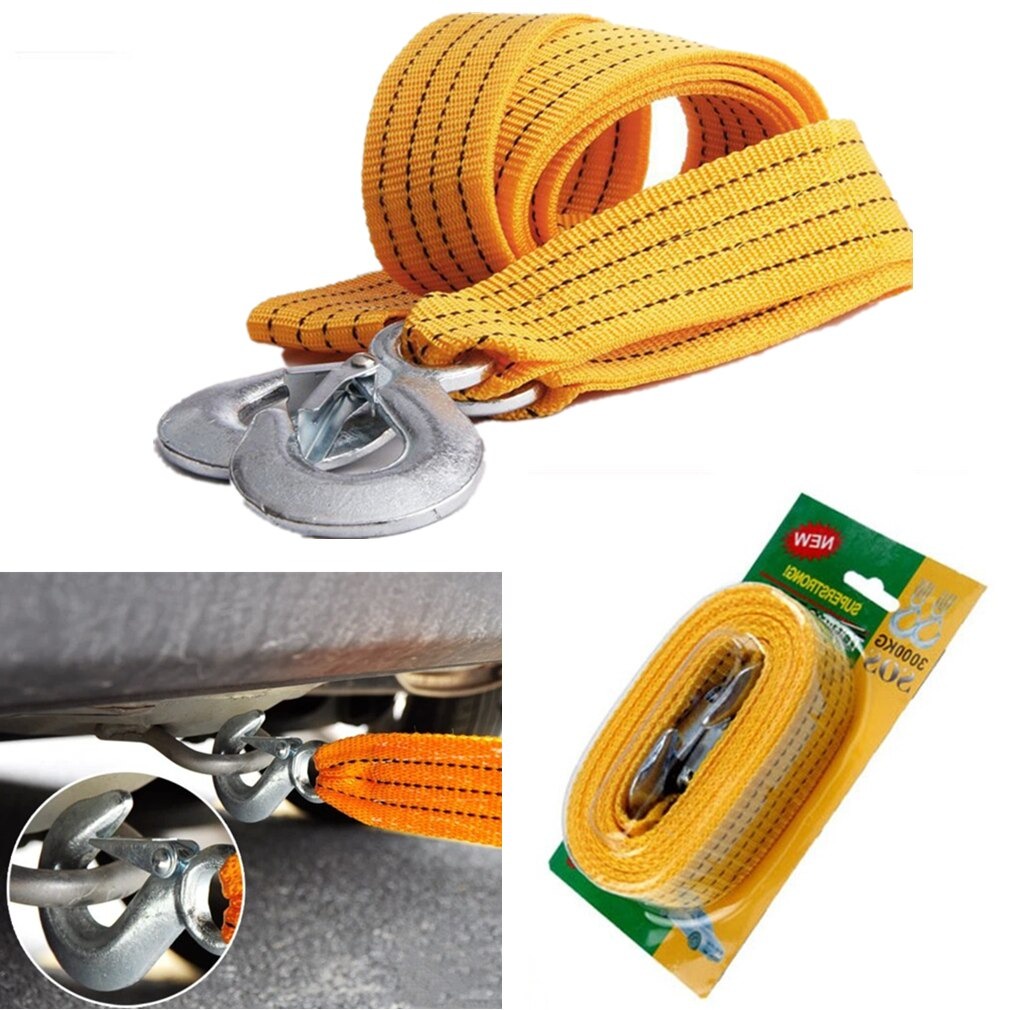 [BISA COD] Tali Towing Derek Mobil Car Towing Rope 3 Meter 3 Ton Bahan Tebal