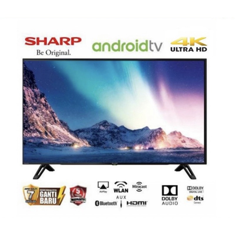 Sharp LED TV 65 Inch 4T-C65CK1X / 65CK1X Smart Android TV UHD 4K HDR