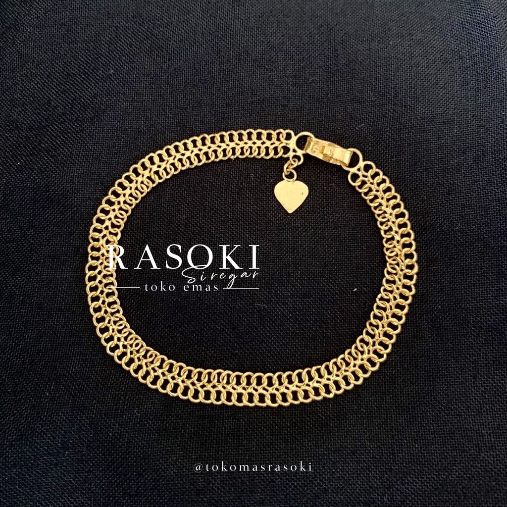 GELANG LM EMAS RANTAI 2 BARIS 8-20 GR MAS TUA LONDON 99.9% 24K | TOKOMASRASOKI