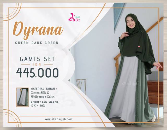 GAMIS DYRANA SYARI 1 SET HIJAB II ALWA HIJAB