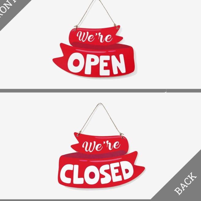 Sign Open Close Red Ribbon Buka Tutup Cafe Toko - Request Newarrival Shopee Indonesia