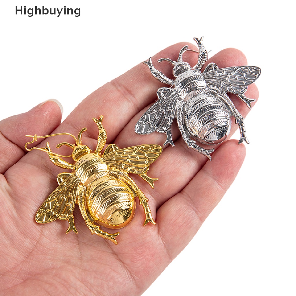 Anting Stud Desain Lebah Bumblebee Besar Warna Silver / Gold Bahan Metal Gaya Retro Minimalis Untuk Wanita Glory