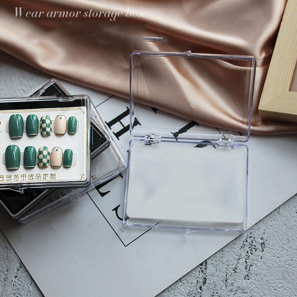 Mxbeauty Kotak Penyimpanan Kuku Profesional High-end 1 Pcs Manicure Sheet Storage Box Kotak Hadiah Papan Koleksi Kuku Palsu Jewelry Case Tray Case Transparan Square Flip Box