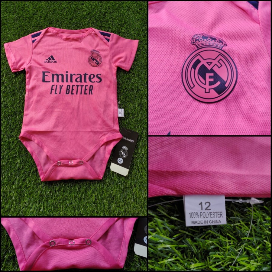 JUMPER BAYI BAJU BOLA BAYI LAKI LAKI REAL MADRID PINK 2021 IMPORT TERBARU KUALITAS JAMINAN TERBAIK