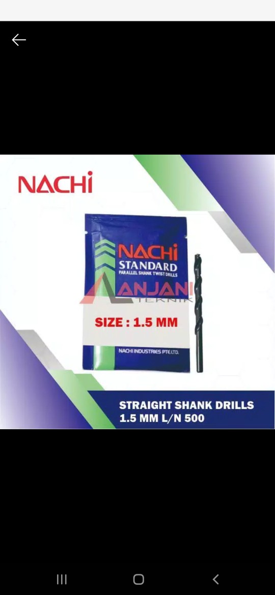Mata Bor Besi Nachi Hss 1.8 Mm 1.8mm Straight Drills 1,8 1,8mm L/n 500