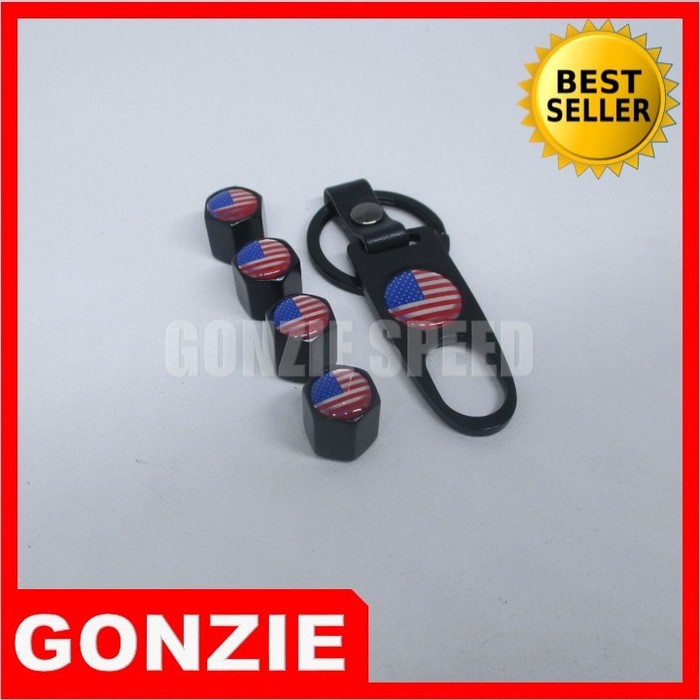 Tutup Pentil Ban Mobil/Motor Bendera Amerika USA