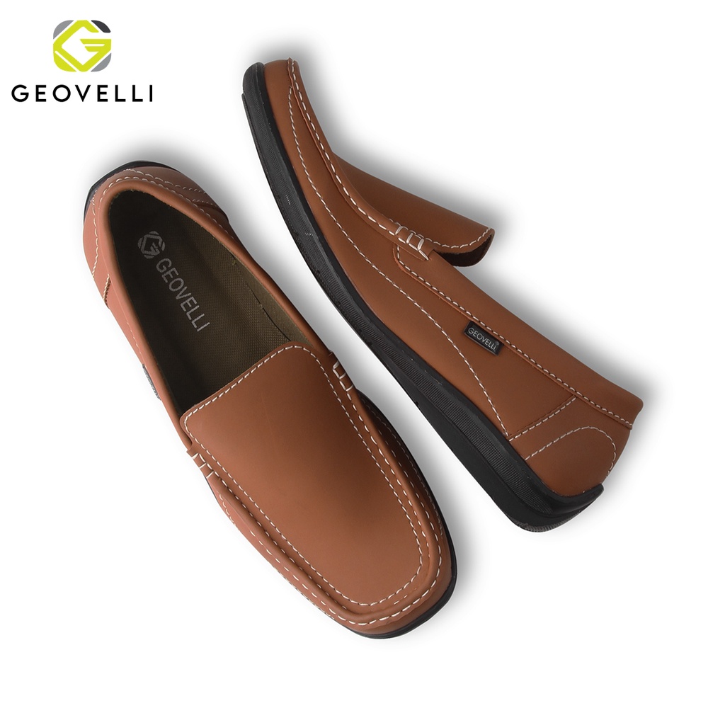 GVL GEOVELLI - Sepatu Pria  Kulit Nubuck Loafers Pria Sepatu Kasual Slip On Pria Santai