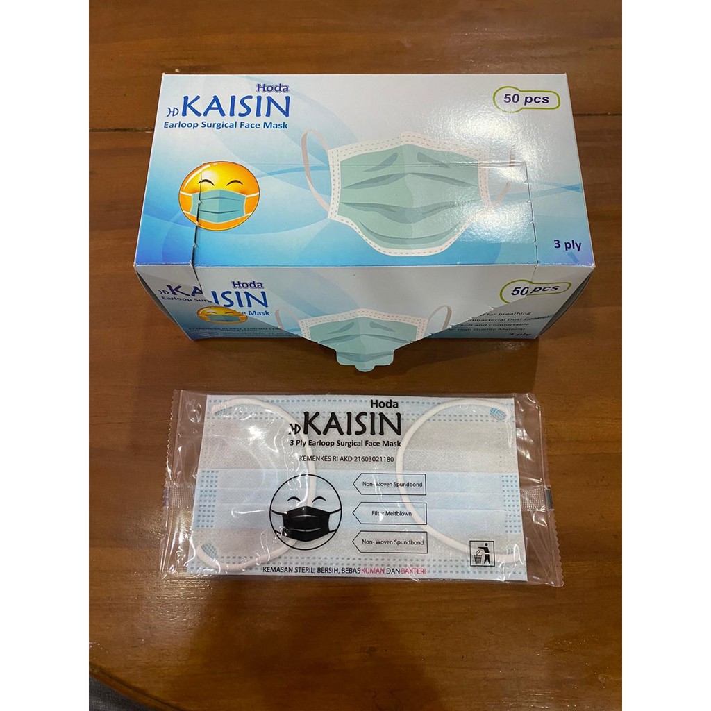 Masker 3 ply earloop Surgical Face Mask KAISIN