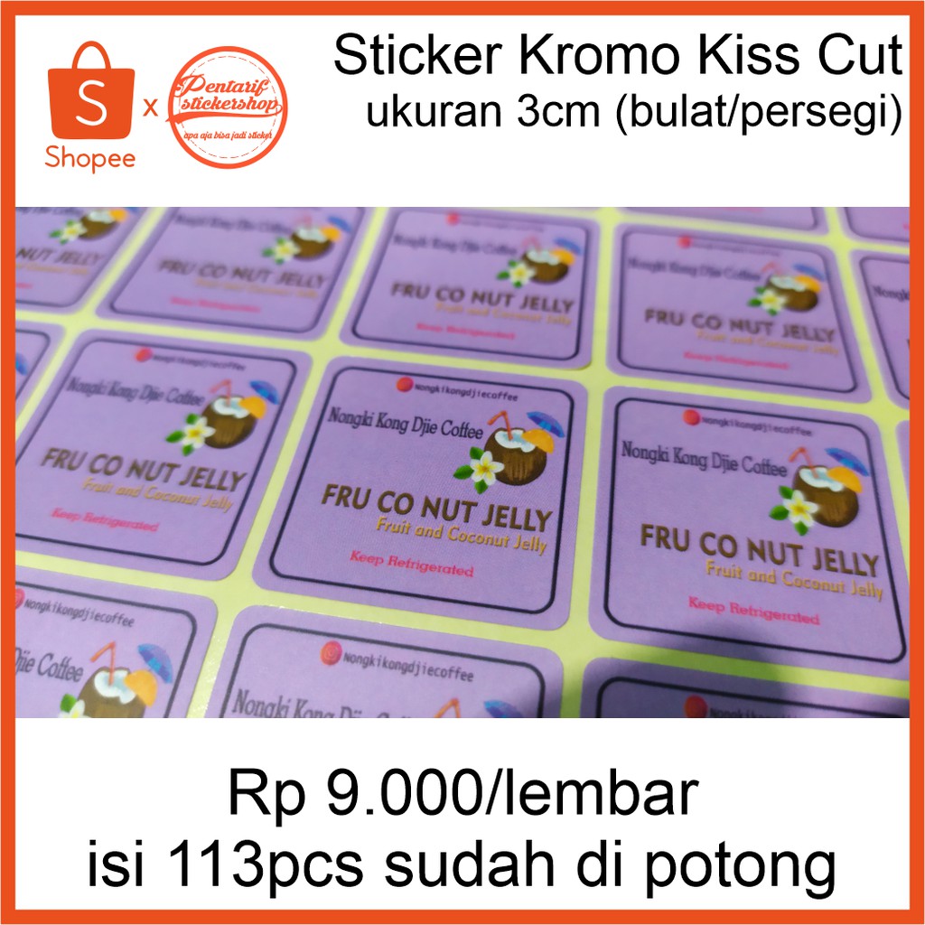 

Sticker Kromo Kiss Cut ukuran 3cm (bulat/persegi)