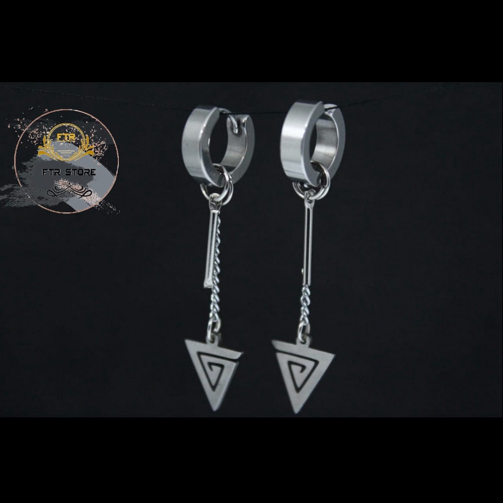 IP-Y anting Korea tindik dan jepit model simbol gantung / anting korea pria dan wanita/ anting