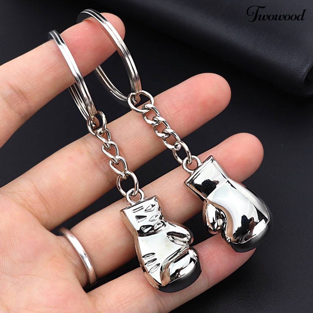 Twowood 2Pcs Gantungan Kunci Bentuk Sarung Tinju Ukuran Mini