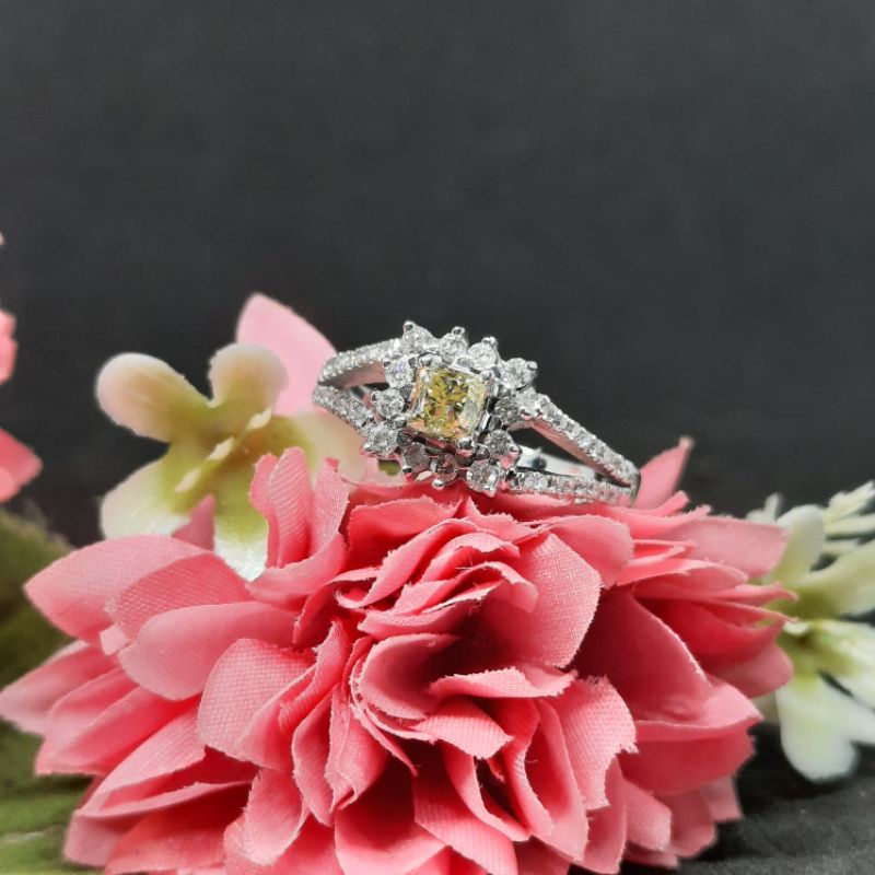 cincin berlian banjar + eropa emas putih