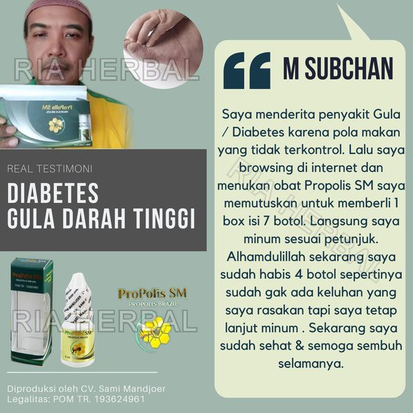 Obat Luka Diabetes Melitus Basah / Kering, Obat Pengering Luka Diabetes, Obat Tetes Infeksi Luka Diabetes, Obat Luka Diabetes Bernanah, Obat Luka Gangren, Obat Luka Diabetes Di Kaki, Obat Luka Diabetes Resep Dokter Dengan Propolis SM 100% ASLI ORIGINAL