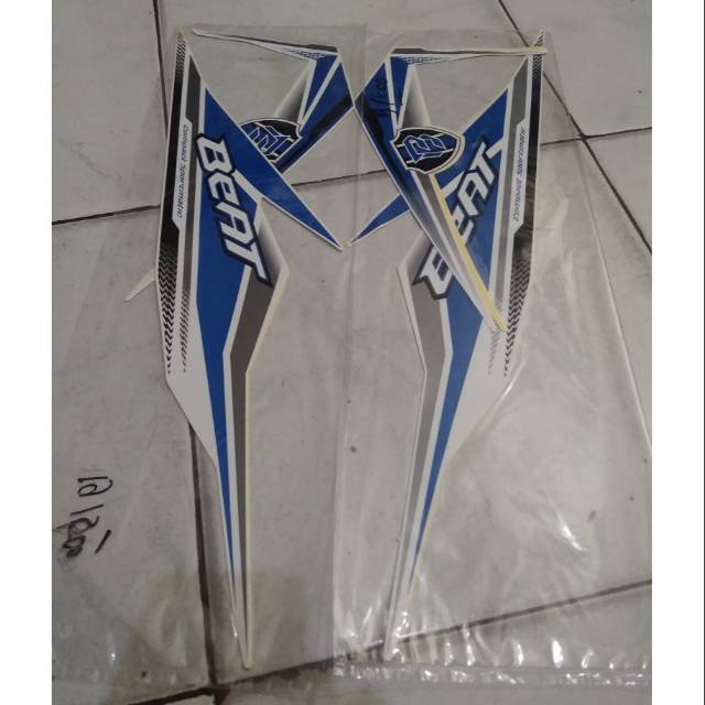 Striping Standar Ori Honda Beat FI New Tahun 2019 Warna Putih full List Biru