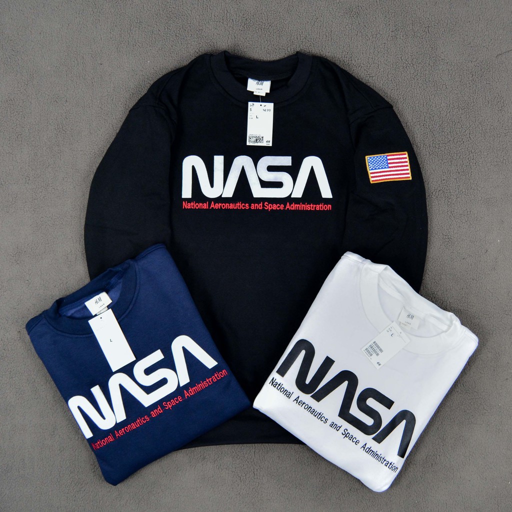 Sweater Crewneck NASA H&M Script Premium Quality | Shopee ...