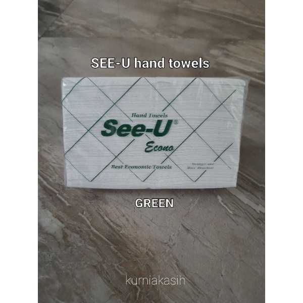 tisu tissu tissue SEE-U see u hand towel econo Red eco Green 1ply