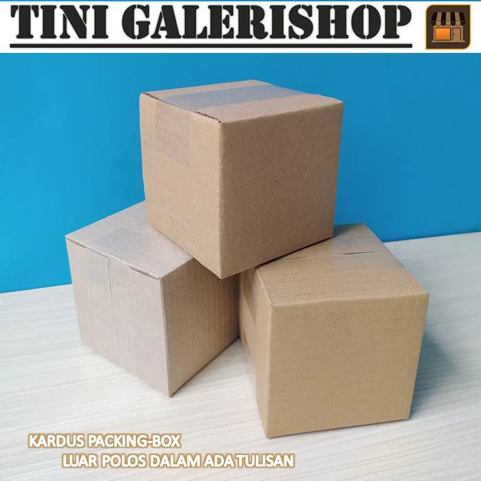 Kardus Packing Karton Box Uk.10x10x10 cm Luar Polos Dalam Ada Tulisan-3