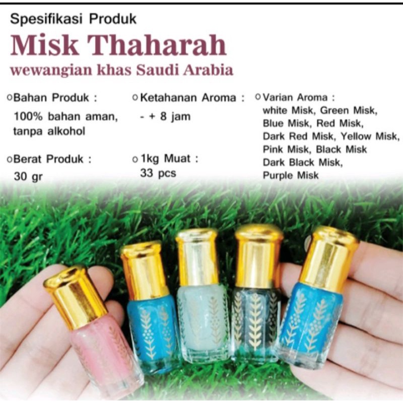 MISK THAHARAH - MISK TAHARAH - NON ALKOHOL ISI 3 ML ROLL ON - Parfum Minyak Wangi Halal