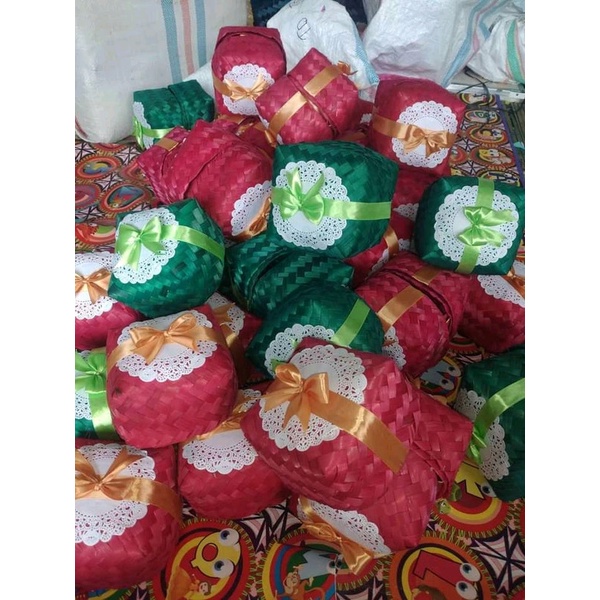 [ HALODUL ] BESEK BAMBU WARNA | KOTAK HAMPERS | BESEK CATERING UKURAN 10 X10 :B10