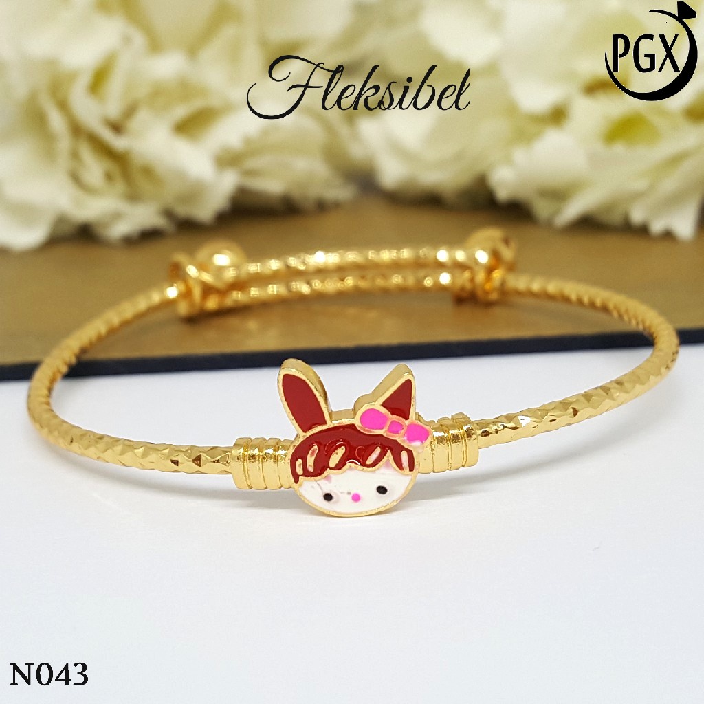 PGX Gelang Anak Xuping Aksesoris Perhiasan Bangle Bangkok Lapis Emas Premium - N043