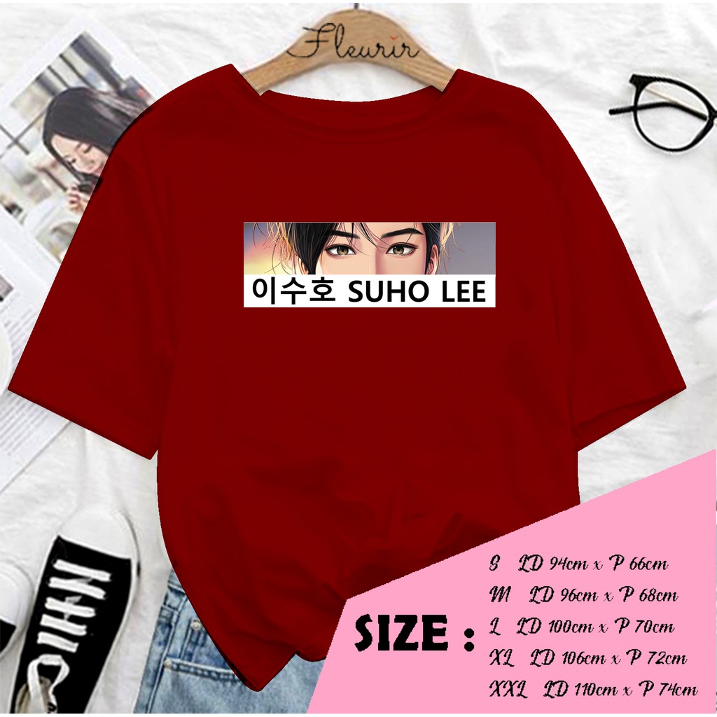 FLEURIR - SUHO EYES KAOS OVERSIZE KATUN KAOS WANITA DEWASA TUMBLR TEE UNISEX JUMBO