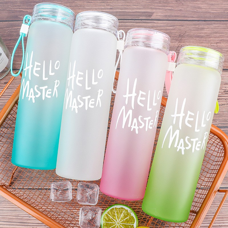 Termos Tumbler Kaca Botol Minum Kaca Tempat Botol Minum Hello Master Unik Travelling Botol Kaca Tebal Botol Minum Viral