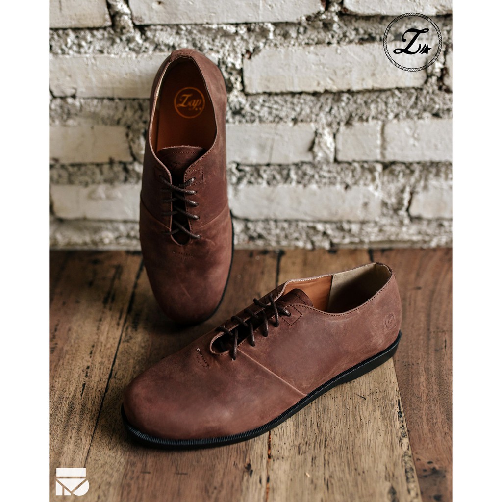 Arman Brown | Sepatu Kulit Asli Vintage Klasik Pria Cowok Men Derby Footwear | FORIND x Zapato