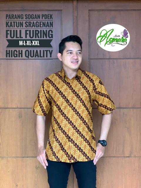 PARANG SOGAN Batik Pria Asli Katun Halus Sragenan Full Furing Murah