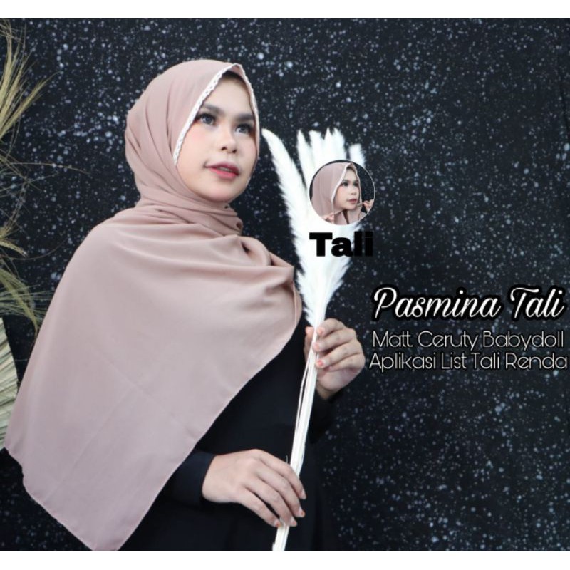 JILBAB PASHMINA RENDA TALI DOA IBU/PASHMINA CERUTY BABYDOLL