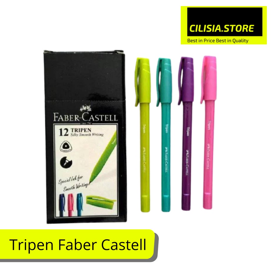 

Pulpen Faber Castell Tripen Ballpen Tinta Hitam 0.7mm isi 12Pcs