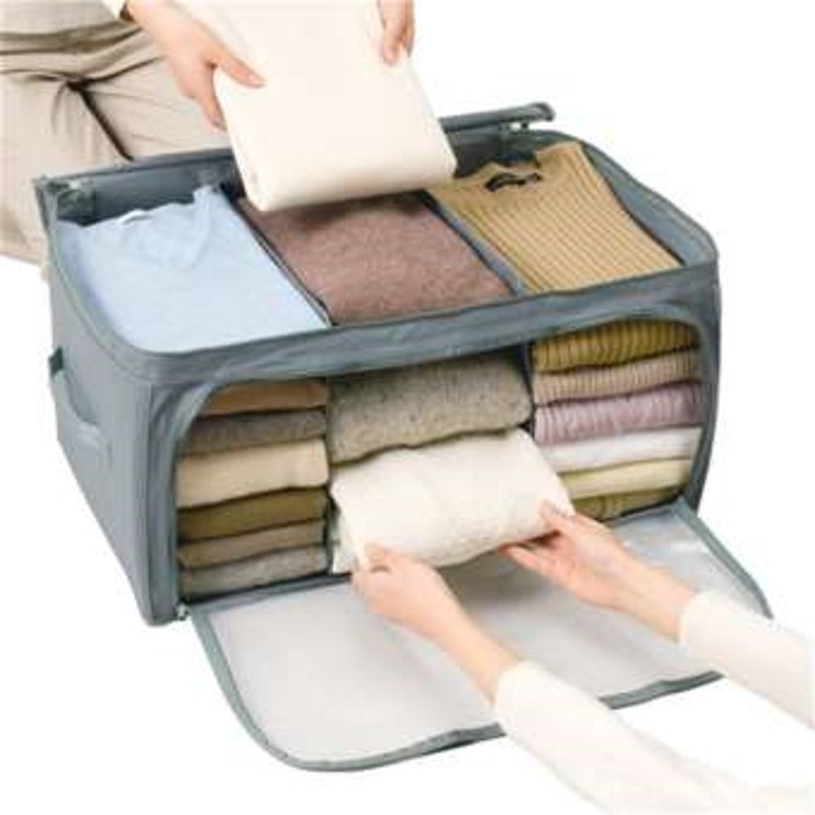 Travelmate [PROMO] Storage Box 3 window / Foldable Cloth Organizer Bamboo Charcoal Penyimpan Pakaian