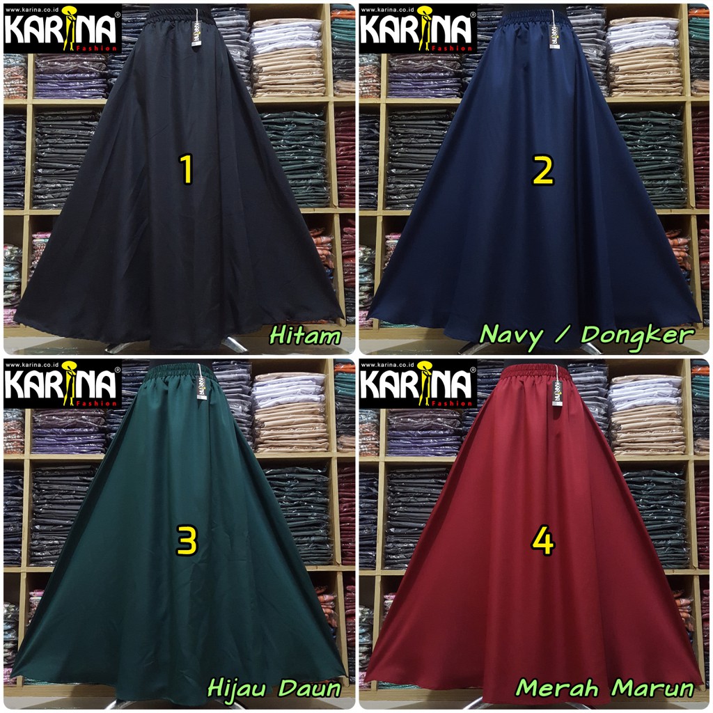 Bawahan Rok Kerja Panjang Polos KaRINA Payung Lebar Bahan AMUNZEN Best Seller Premium Tebal TERMURAH