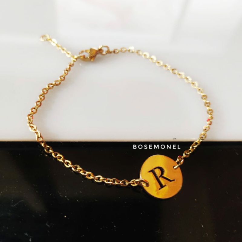 Handmade - Anti Karat ! Gelang Tangan Inisial Anti Karat/Lapis Emas