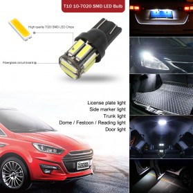 JIAMEN Lampu Mobil Headlight LED T10 W5W SMD 7020 2 PCS - PN-RGB - White