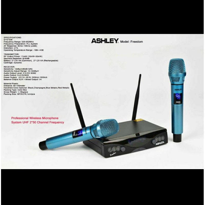 Mic Wireless ASHLEY FREEDOM Handheld Microphone ORIGINAL 4 Warna