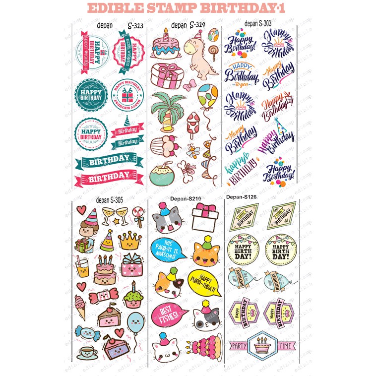 

Edible Stamp Stiker Makanan Edible Stiker Edible Print Sticker Makanan BIRTHDAY 1