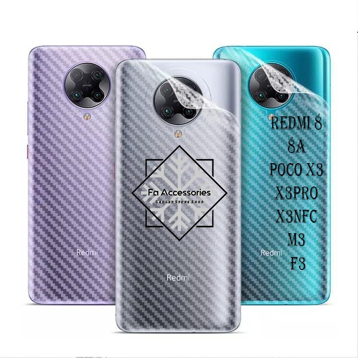 FA Xiaomi Redmi 8 8A poco x3 gt x3pro x3nfc M3 M3PRO F3 F3pro nfc pro Skin Carbon Back Screen